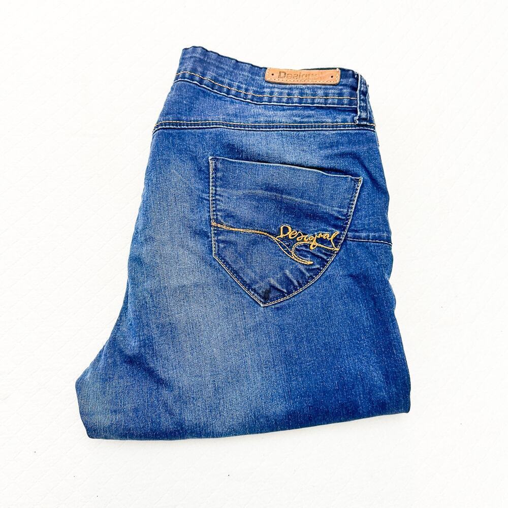Desigual Dark Wash Skinny Denim Jeans The Wow 2nd Skin Fit Legging Size 34